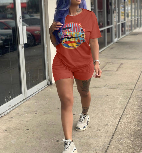 Shorts two piece graphic set XD21