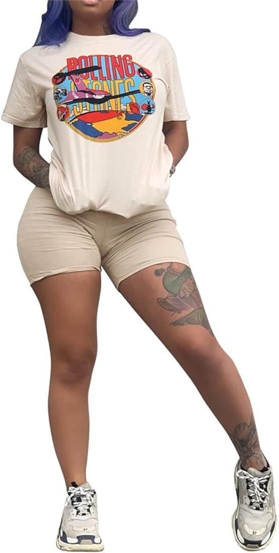 Shorts two piece graphic set XD21