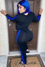 Side Stripe Block Two Piece Tracksuit Set XD21