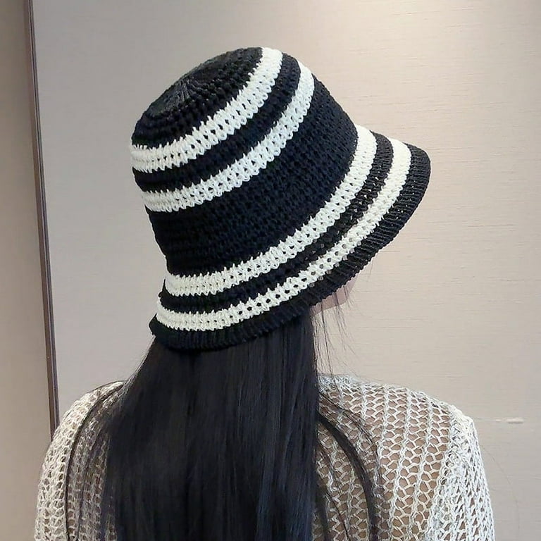 Striped Crochet Bucket Hat – Lightweight Summer Sun Hat