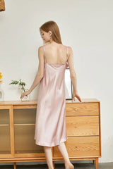 Silky Cowl Neck Midi Satin Dress XD21