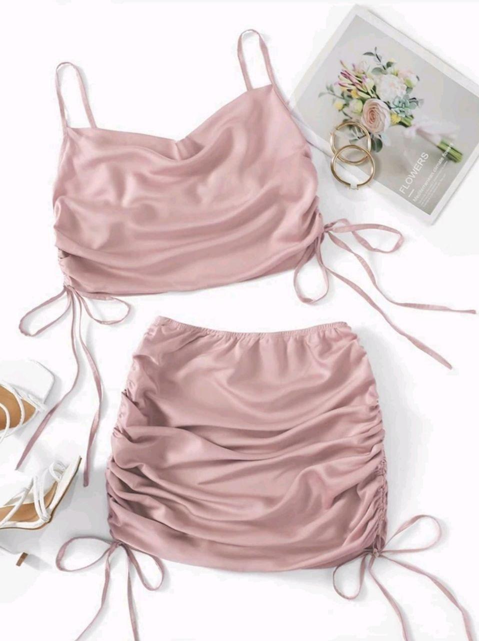 Silky Top and Skirt Set - XD21