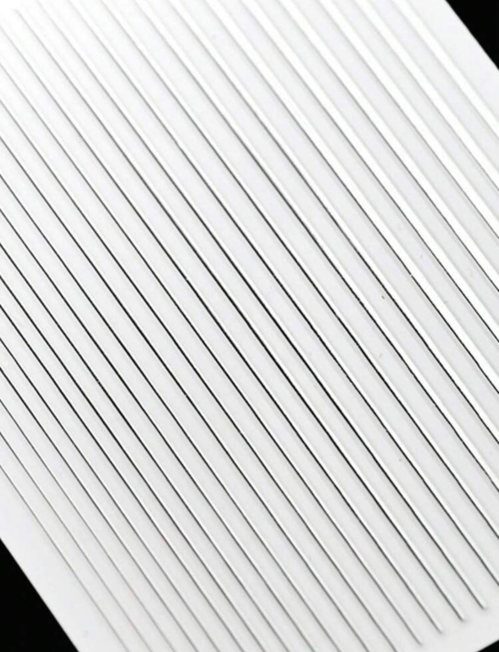 White & Silver Stripe Pattern Nail Art Stickers – 4 Sheets