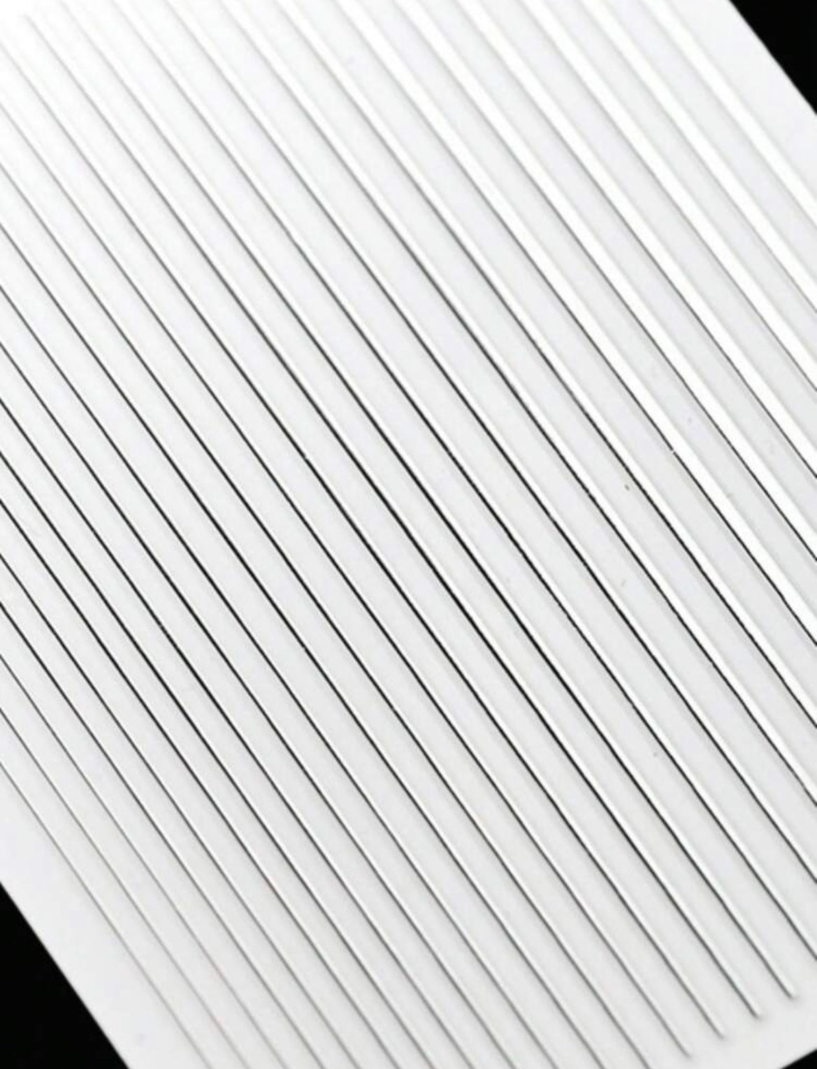 White & Silver Stripe Pattern Nail Art Stickers – 4 Sheets