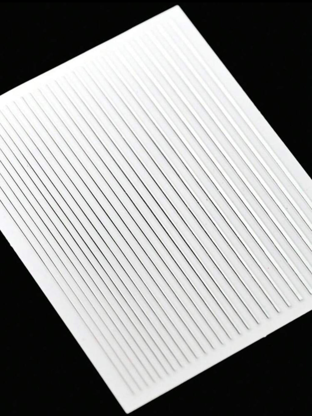White & Silver Stripe Pattern Nail Art Stickers – 4 Sheets
