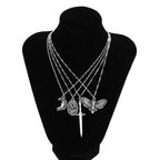 Silver Gothic 4pc Necklace Set Pendant XD21