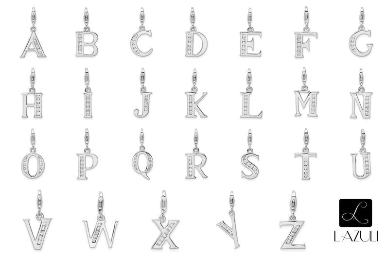 Silver Letter Initials Necklace XD21