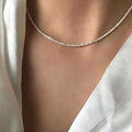 Silver White Simple Geometric Necklace XD21