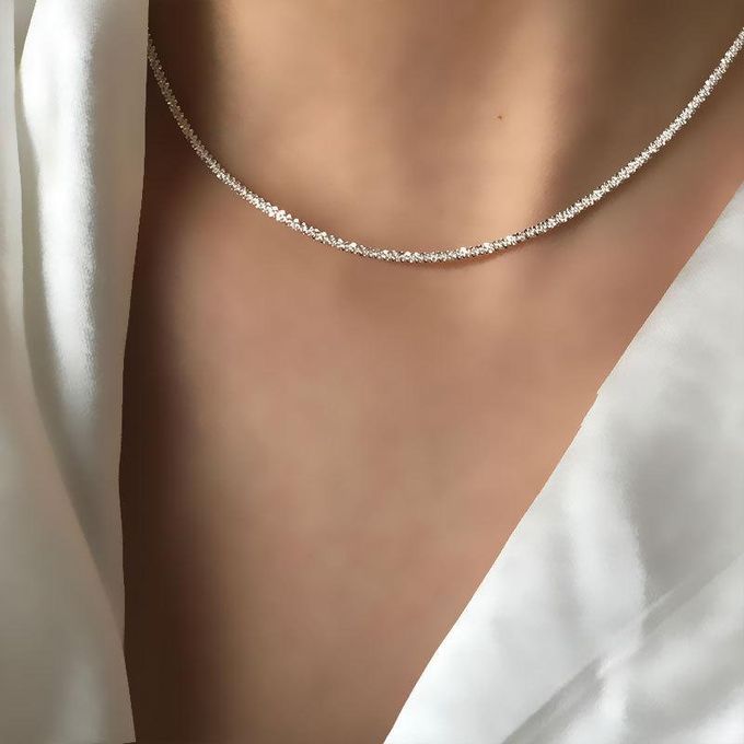 Silver White Simple Geometric Necklace XD21