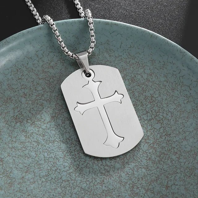 Simlpe Silver Cross Pendant Necklace XD21