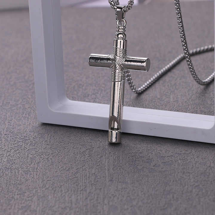 Simlpe Silver Cross Pendant Necklace XD21