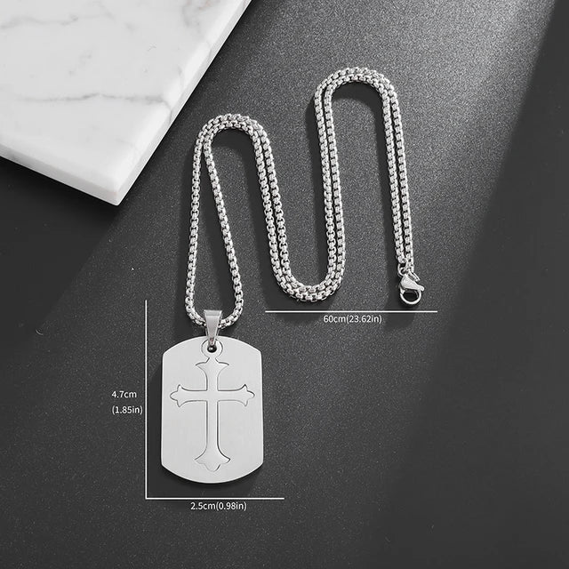 Simlpe Silver Cross Pendant Necklace XD21