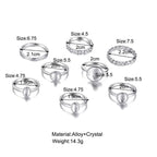 Simple Retro Round Gemstone Ring Set 8pc XD21