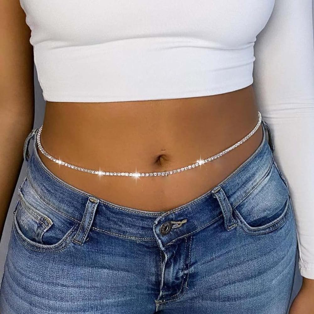 Simple Rhinestone Waist Belly Chain XD21