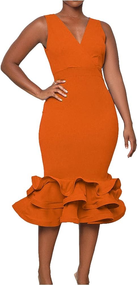 Sleeveless 3D Three-Dimensional Skirt V-Neck Evening Dress XD21