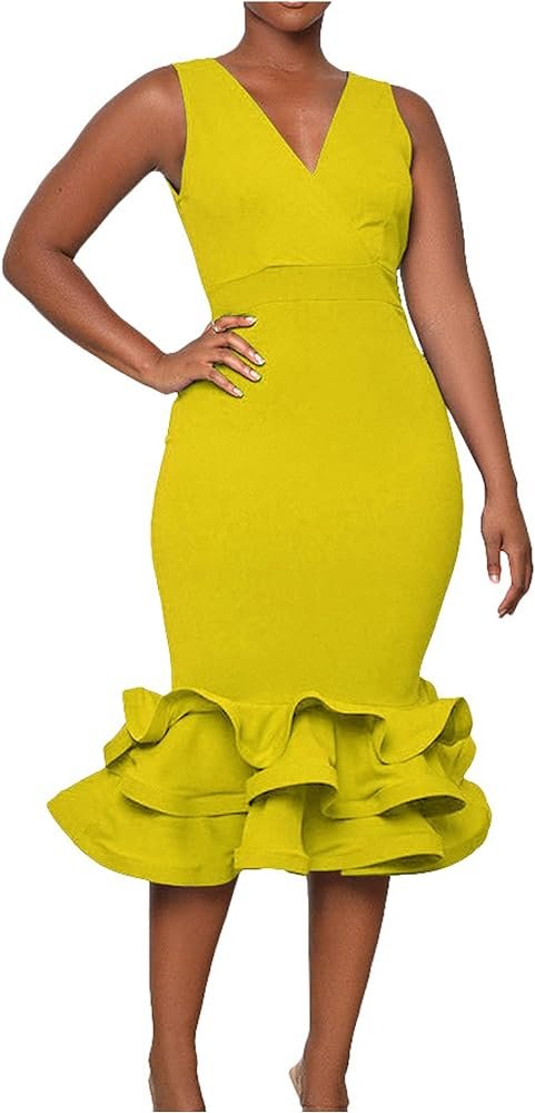 Sleeveless 3D Three-Dimensional Skirt V-Neck Evening Dress XD21