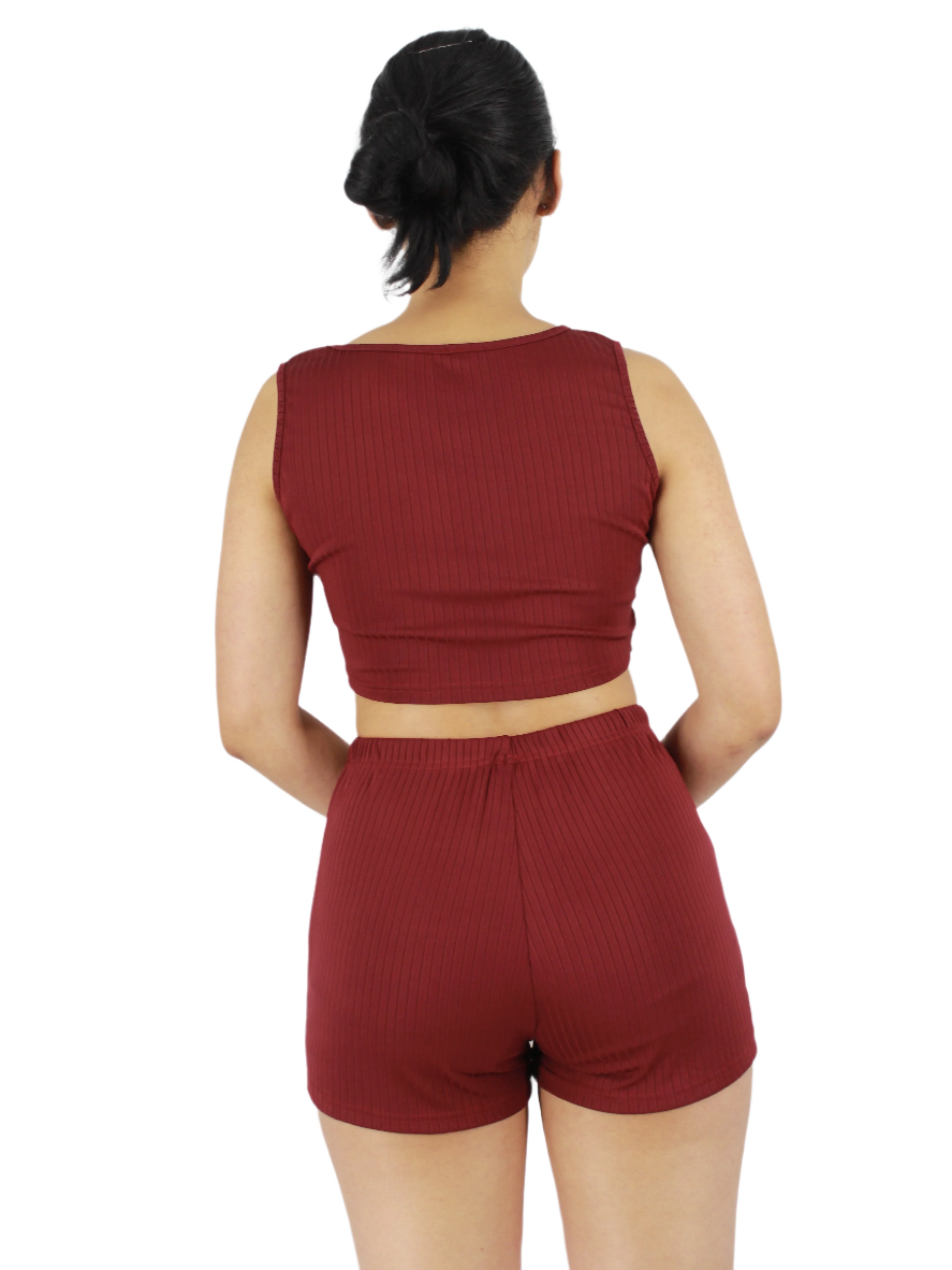 Sleeveless Crop Top and Shorts Loungewear Set XD21