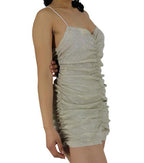 Sleeveless Glitter Ruched Mini Dress XD21