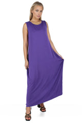 Sleeveless Loose Midi Dress with Pockets XD21