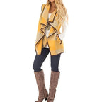 Sleeveless Plaid Jacket Throw Over XD21