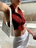 Sleeveless Ruched Front Y2K Tank Top XD21