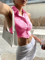 Sleeveless Ruched Front Y2K Tank Top XD21
