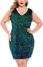 Sleeveless sequence curve mini dress XD21