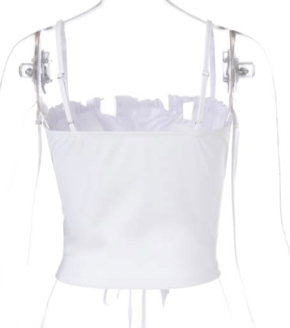 Slim Ruffel Crop Top XD21