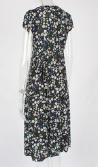 Small Flower Print Wrap Dress - XD21
