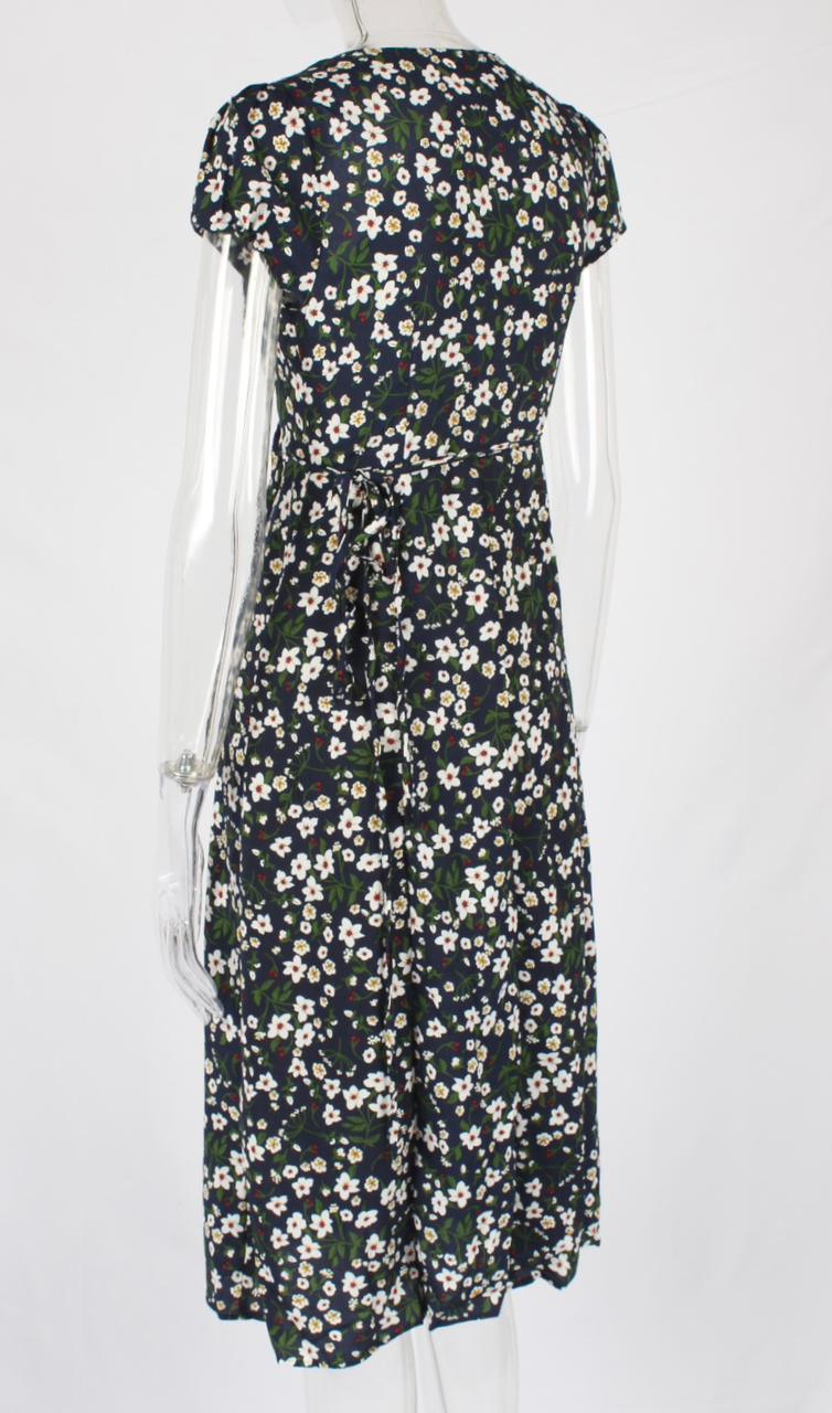 Small Flower Print Wrap Dress - XD21