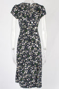 Small Flower Print Wrap Dress - XD21