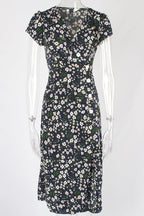 Small Flower Print Wrap Dress - XD21