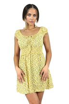 Smocked Waist Drawstring Mini Dress XD21