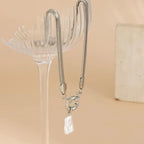 Snake Bone Chain Irregular Imitation Pearl Necklace - XD21