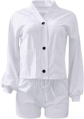 Solid Color Long Sleeve Button Pocket Cardigan 2pc Set XD21