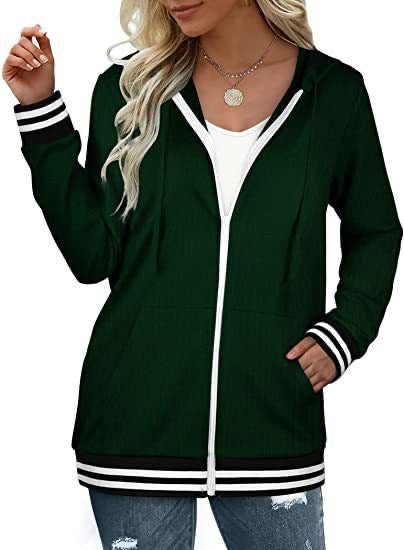 Solid Color Zipper Hooded Long Sleeve Jacket XD21