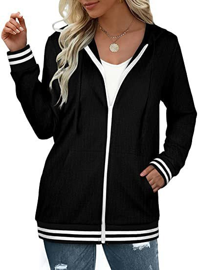 Solid Color Zipper Hooded Long Sleeve Jacket XD21