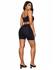 Solid Crop Cami Top & Ruched Biker Shorts XD21