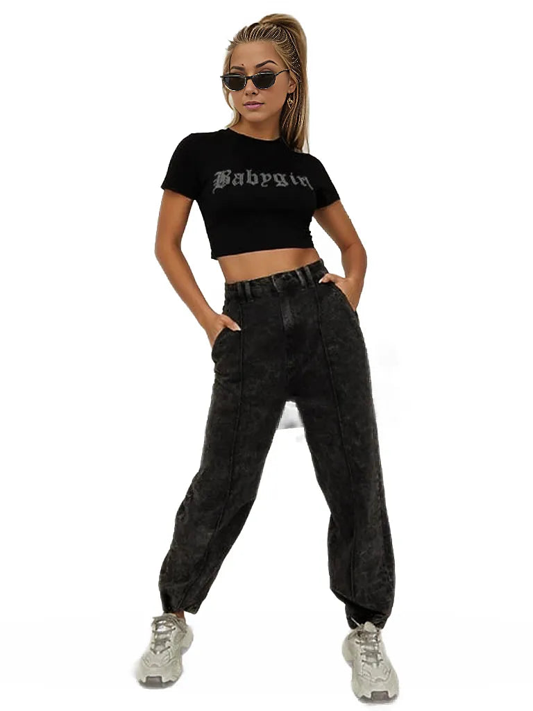 Solid Mock Neck Crop Top XD21