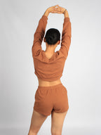Solid Pullover & Tie Front Shorts Lounge Set XD21