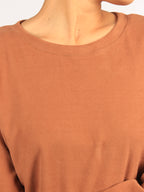 Solid Pullover & Tie Front Shorts Lounge Set XD21