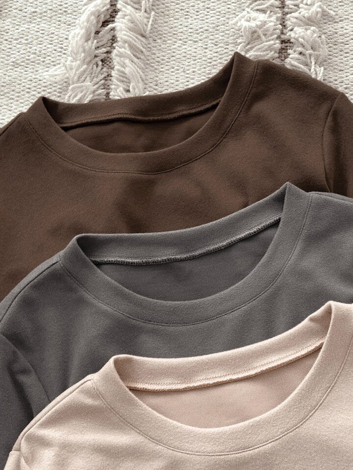 Solid Pullover & Tie Front Shorts Lounge Set XD21