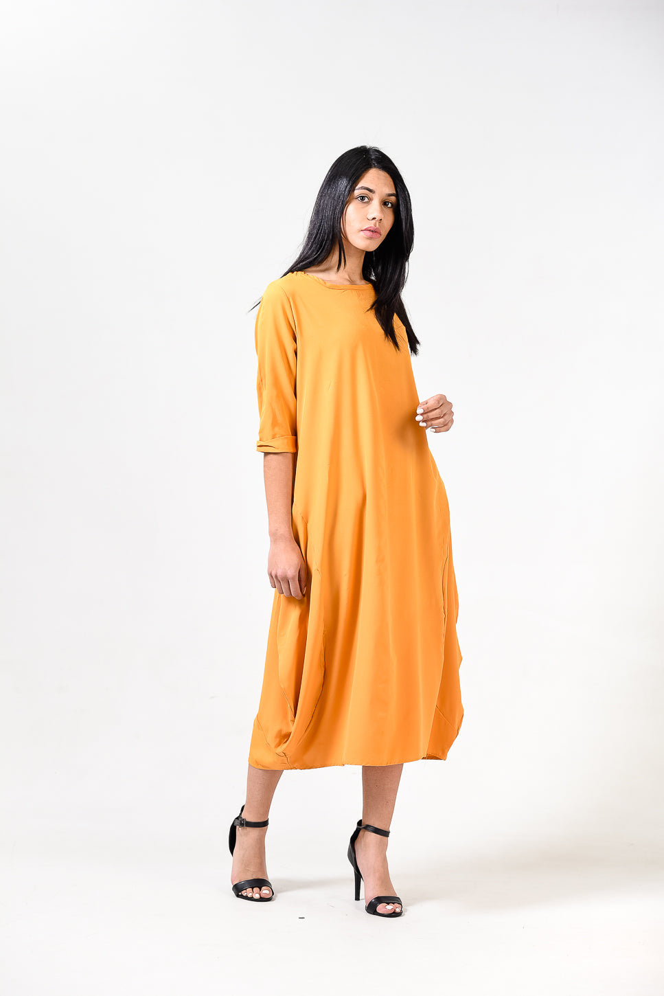 Solid Round Neck A Line Dress XD21