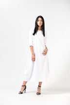 Solid Round Neck A Line Dress XD21