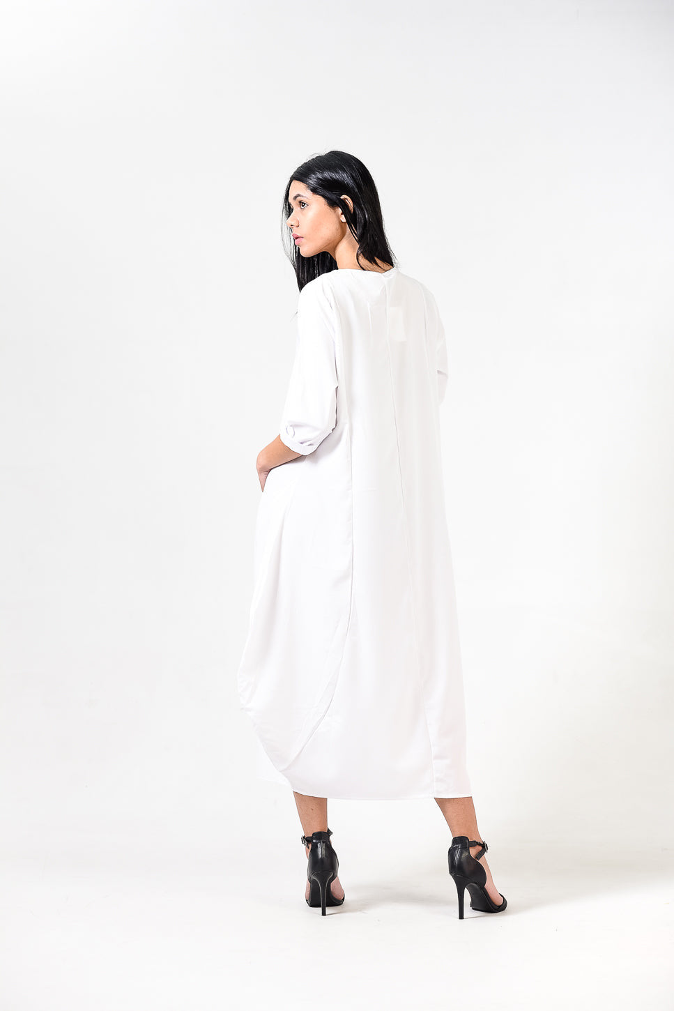 Solid Round Neck A Line Dress XD21