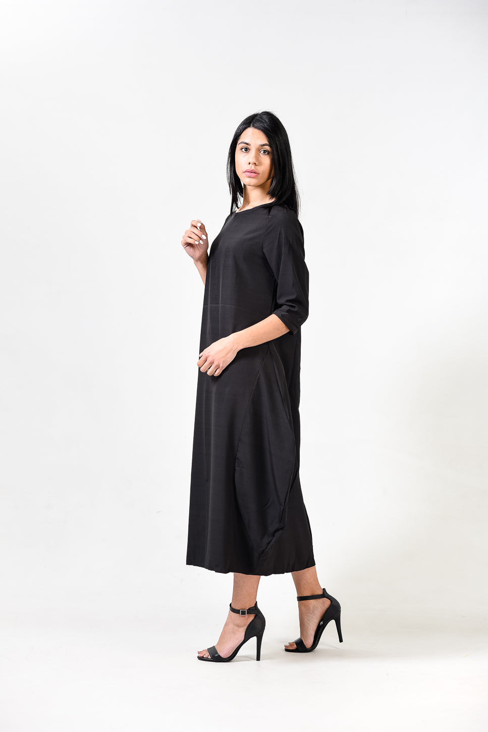Solid Round Neck A Line Dress XD21