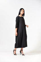 Solid Round Neck A Line Dress XD21