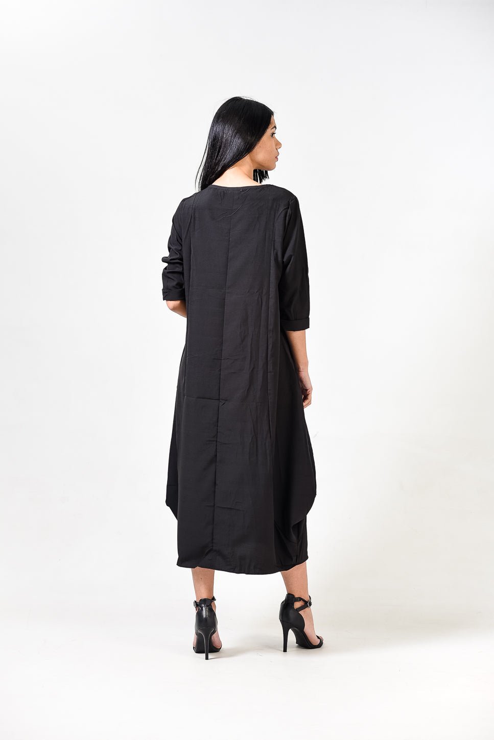 Solid Round Neck A Line Dress XD21
