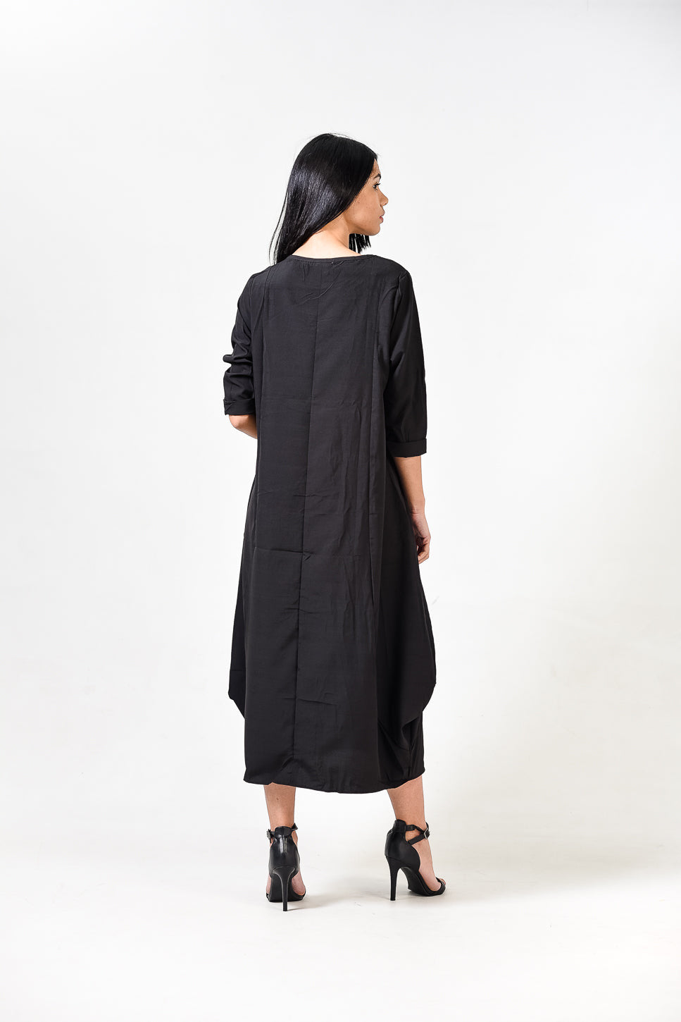 Solid Round Neck A Line Dress XD21