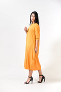 Solid Round Neck A Line Dress XD21